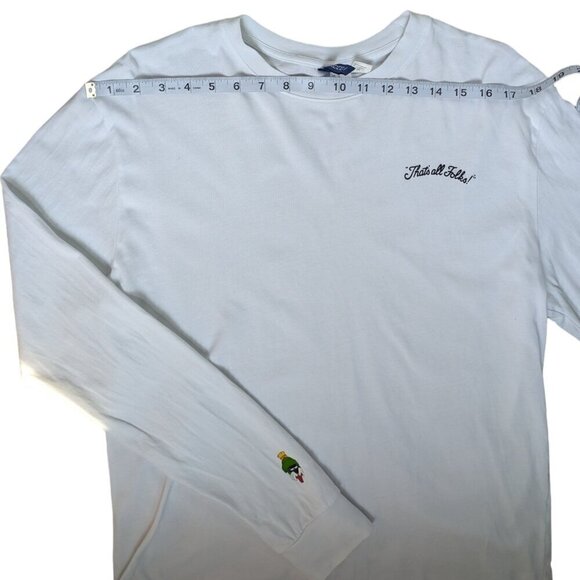 H&M Buggs Bunny White Long Sleeve Shirt with Characters on Sleeves  Women Size M - Picture 10 of 11